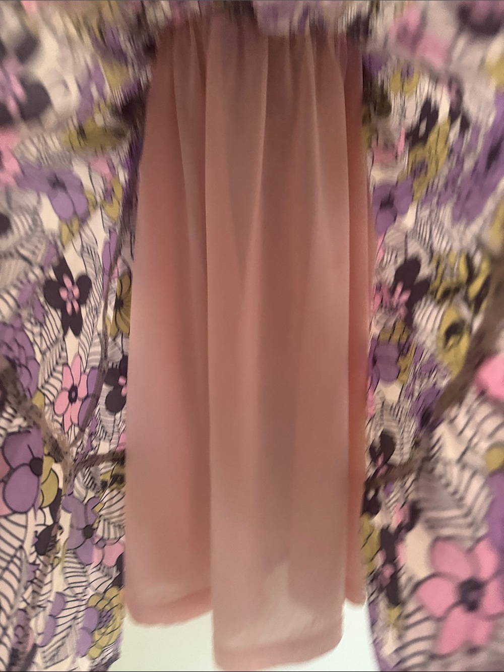 Floral Smocked Mini Dress in Purple and Olive - Picture 3 of 5